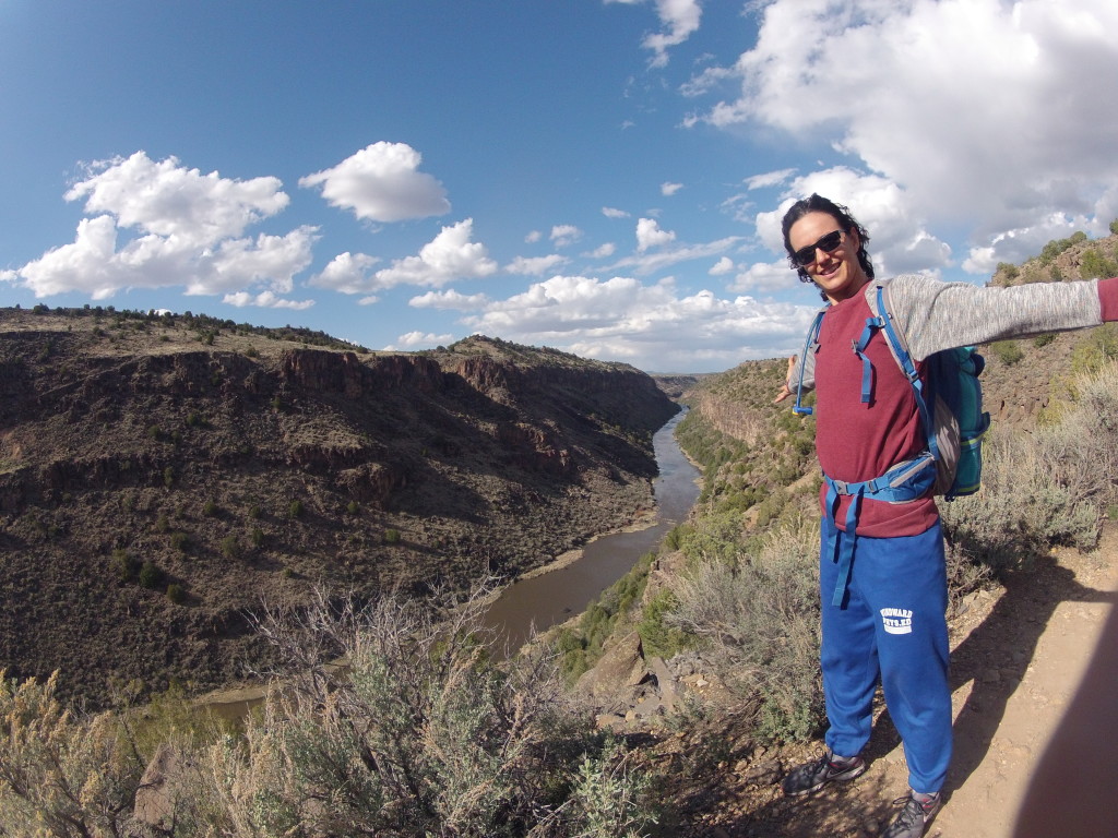 Sammy hiking down to Manby Hot Springs in the Rio Grande Gorge outside of Taos, NM